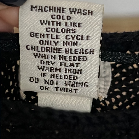 Mudd brand vintage black overhead knit poncho with tassels S - M Cotton Y2K - Picture 4 of 5